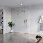 Fortifura Galeria Vrijstaande Inloopdouche - 140x200cm - Helder - antikalk - 8mm veiligheidsglas - 2 zijwanden 30cm - wandsteunen en hoekprofielen - Geborsteld Gunmetal PVD SW927771 2x/SW797916/SW797909 2x/SW798732 2x