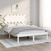 vidaXL Bedframe massief hout wit 120x190 cm 4FT Small Double