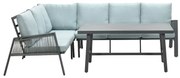 Garden Impressions Brendon lounge dining set 4-delig links - mint grijs