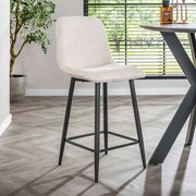 Barkruk Met Ribstof Gebroken Wit