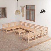 vidaXL 10-delige Loungeset massief grenenhout