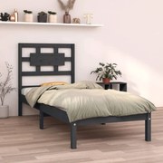 vidaXL Bedframe massief hout grijs 75x190 cm 2FT6 Small Single