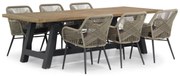 Tuinset 6 personen 260 cm Wicker Taupe Lifestyle Garden Furniture Advance/Trente