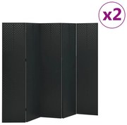 vidaXL Kamerschermen 2 st met 5 panelen 200x180 cm staal zwart