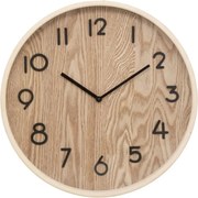 Atmosphera Ivana Wandklok – Licht bruin hout – diameter 38 cm – Bruin – Keuken/Kamer/Kantoor