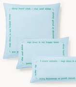 Katoenen perkal kussensloop Roya met geborduurde inscriptie