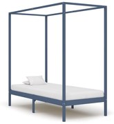 vidaXL Hemelbedframe massief grenenhout grijs 90x200 cm