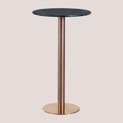 Ronde Hoge Bartafel In Marmer (ø60 Cm) Cosmopolitan Groen Marmer & Roségoud - Sklum