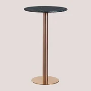 Ronde Hoge Bartafel In Marmer (ø60 Cm) Cosmopolitan Groen Marmer & Roségoud - Sklum