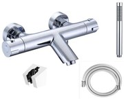 Adema Sparkle 2.0 thermostatische bad-/douchekraan - staafhanddouche en houder - incl. doucheslang - chroom SW696250 / SW496806 / SW496819 / SW496810