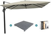 Nesling Coolfit zweefparasol 3x3 - wit - voet en hoes