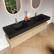 Zaro Alan badmeubel 180cm sand 2 lades met vrijhangende wastafel cloud dubbel 2 kraangaten urban