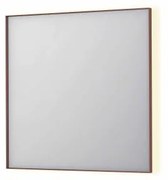 INK SP32 spiegel - 80x4x80cm rechthoek in stalen kader incl indir LED - verwarming - color changing - dimbaar en schakelaar - geborsteld koper 8410044