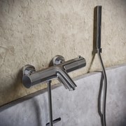 Saniclear Talpa Curved thermostatische opbouw badkraan met handdouche chroom