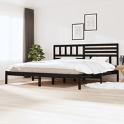 vidaXL Bedframe massief grenenhout zwart 180x200 cm 6FT Super King