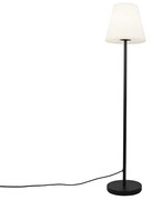 Buiten vloerlamp zwart met witte kap 35 cm IP65 - Virginia Design E27 IP65 Buitenverlichting