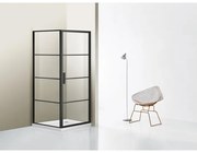 Marenza Bellini Douchecabine - 80x80cm - veiligheidsglas frame lines buitenzijde - anti kalk - mat zwart sw491678/sw491681