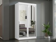 Kledingkast Toledo 130, Wit, Zwart, 216x120x65cm, 129.5 kg, Kledingkast deuren: Schuivend