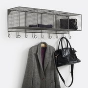 Wandrek in metaal, 9 kleerhaken, Areglo