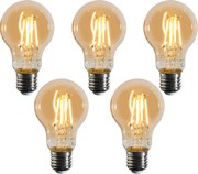 Set van 5 E27 dimbare LED lampen A60 goud 4W 420 lm 2200K