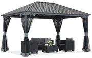 Metalen tuinhuisje Sardinia 3x3 met klamboe Garden Point antraciet
