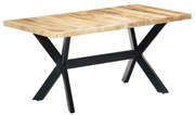 vidaXL Eettafel 160x80x75 cm massief ruw mangohout