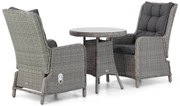Tuinset Rond 2 personen 70 cm Wicker Grijs  Garden Collections Kingston/Bolton