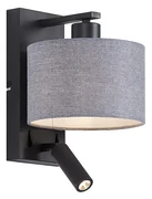 LED Moderne wandlamp zwart met grijs rond en leeslamp - Puglia Modern E27 Binnenverlichting Lamp