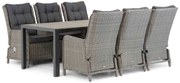 Tuinset 6 personen 217 cm Wicker Grijs Garden Collections Kingston/Young