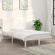 vidaXL Bedframe massief hout wit 135x190 cm 4FT6 Double