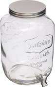 Secret de Gourmet glazen drank dispenser 8 liter - Met kraantje en schroefdeksel