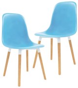 vidaXL Eetkamerstoelen 2 st kunststof blauw