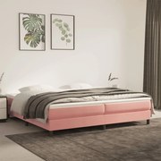 vidaXL Boxspringframe fluweel roze 200x200 cm