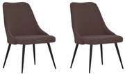 vidaXL Eetkamerstoelen 2 st stof donkerbruin