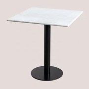 Vierkante Bartafel In Marmer Rocher Wit Marmer & 70 Cm - Sklum