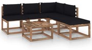 vidaXL 6-delige Loungeset pallet met kussens geïmpregneerd grenenhout