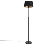 Vloerlamp zwart met zwarte kap 35 cm verstelbaar - Parte Klassiek / Antiek E27 cilinder / rond rond Binnenverlichting Lamp