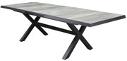 New Delhi uitschuifbare dining tuintafel 204-264x103xH76,5 cm met kruispoot antraciet