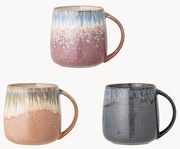 Handgemaakte mokken Cloe met reactief glazuur, 3-delig