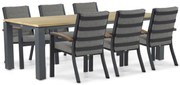 Tuinset 6 personen 240 cm Aluminium/teak Grijs Osmen Midura/Riviera