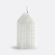 LED kaars, huisje, in wax H14,8 cm, Caspar