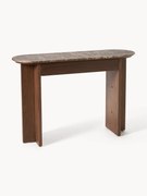 Houten wandtafel Zumi met marmeren blad