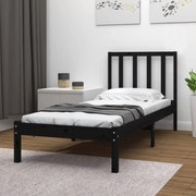 vidaXL Bedframe massief grenenhout zwart 100x200 cm