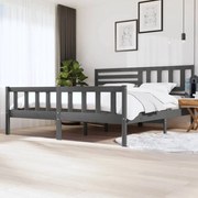 vidaXL Bedframe massief hout grijs 200x200 cm