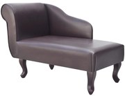 vidaXL Chaise longue kunstleer bruin