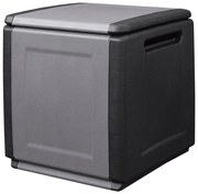 vidaXL Tuinbox 130 L 54x53x57 cm donkergrijs en zwart