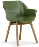 Tuinstoel Kunststof Groen Hartman Sophie  met teakpoot