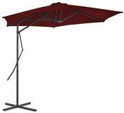 vidaXL Parasol met stalen paal 300x230 cm bordeauxrood