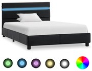 vidaXL Bedframe met LED kunstleer zwart 90x200 cm