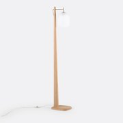 Vloerlamp in eik, metaal en mat glas, Navida